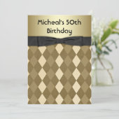 マンズブラック&金ゴールドバースデーパーティー 招待状 (スタンド正面)