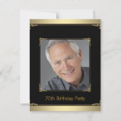 マンズブラック&金ゴールドバースデーパーティー 招待状 (正面)