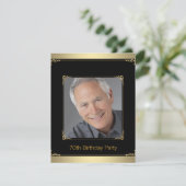 マンズブラック&金ゴールドバースデーパーティー 招待状 (スタンド正面)