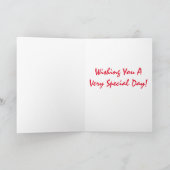 マンズルパーソナライズされたイスウェインキャット誕生日カード カード (内部)