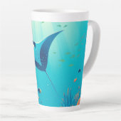 マンタクラシックー線沿岸芸術 カフェラテマグ (右アングル)