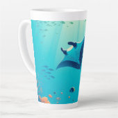 マンタクラシックー線沿岸芸術 カフェラテマグ (左アングル)