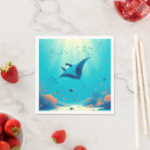 マンタクラシックー線沿岸芸術 スタンダードカクテルナプキン (インサイチュ)