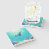 マンタクラシックー線沿岸芸術 ストーンコースター (横)