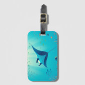 マンタクラシックー線沿岸芸術 ラゲッジタグ (正面縦)