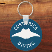 マンタレイシルエット – コスタリカのスキューバダイビング キーホルダー (正面)