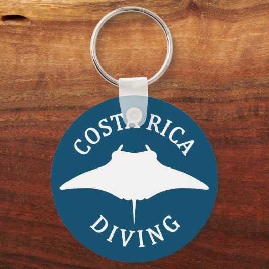 マンタレイシルエット – コスタリカのスキューバダイビング キーホルダー (正面)
