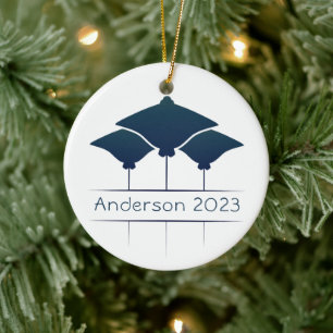 マンタレイパーソナライズされたクリスマスホリデー セラミックオーナメント