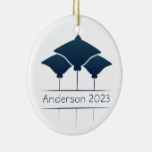 マンタレイパーソナライズされたクリスマスホリデー セラミックオーナメント (右)