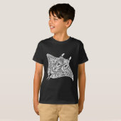マンタレイポリネシアントライバルシータトゥーシー Tシャツ (正面フル)