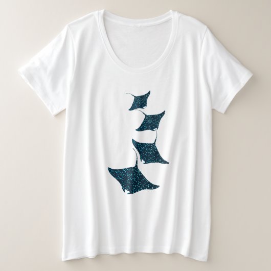 マンタレイ プラスサイズTシャツ (デザイン正面)