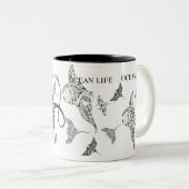 マンタ光線の海の生命学校 ツートーンマグカップ (正面右)