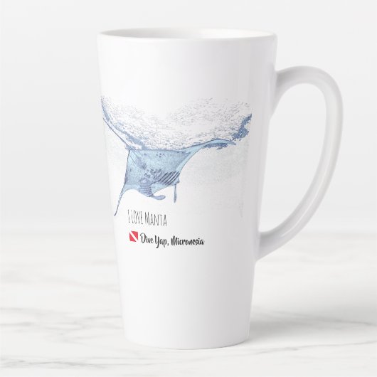 マンタ線シルエットすりガラスのコーヒーマグ カフェラテマグ (右)