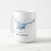 マンタ線シルエットすりガラスのコーヒーマグ コーヒーマグカップ (正面左)