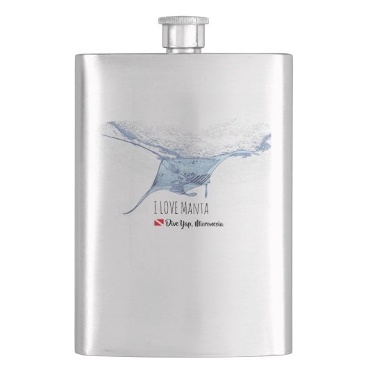 マンタ線シルエットすりガラスのコーヒーマグ フラスク (正面)