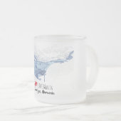 マンタ線シルエットすりガラスのコーヒーマグ フロストグラスマグカップ (正面右)