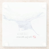 マンタ線シルエットガラスコースター ガラスコースター (裏面)