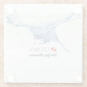 マンタ線シルエット ガラスコースター (裏面)