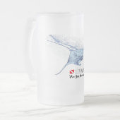 マンタ線シルエット フロストグラスビールジョッキ (正面左)