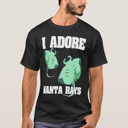 マンタ エイ 魚 海洋生物学者 Tシャツ (正面)