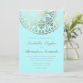 マンダエレガントラ太陽の結婚式招待状金ゴールド 招待状 (スタンド正面)