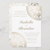 マンダエレガントラ結婚式招待状金ゴールド 招待状 (正面/裏面)