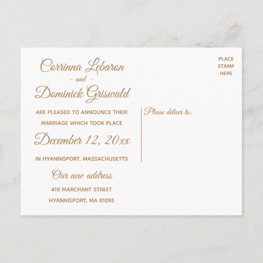 マンダラたった今結婚しましたブラウンボホインディアン結婚ズ 案内ポストカード (裏面)