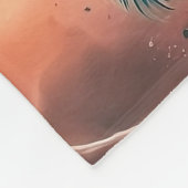 ：マンダラと羽とドリームキャッチャーの融合 フリースブランケット (角)