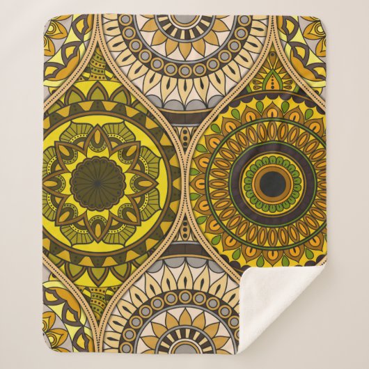 マンダラのパターン。ヴィンテージ装飾要素 シェルパブランケット (正面)