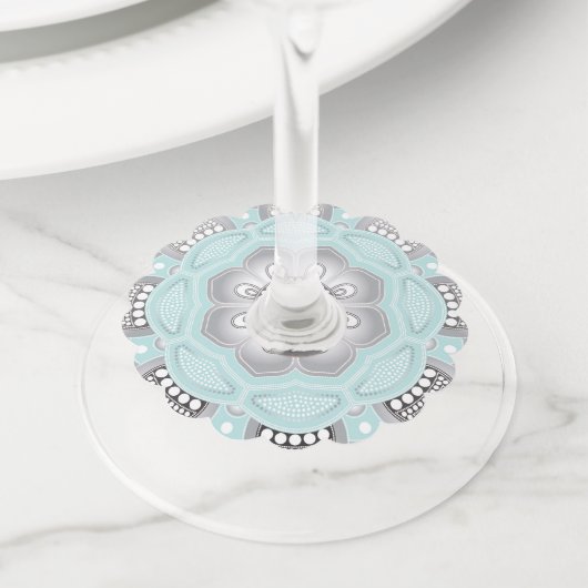 マンダラの作成、1つのすべてのポイント1 ワイングラスタグ (クローズアップ)