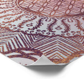 マンダラの生活の花の穏やかなパステルグリッター ポスター (角)