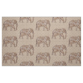 マンダラの花象 – 茶色とトープ ファブリック (ファットクウォーター)