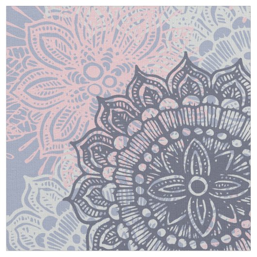 マンダラの透かし彫り装飾模様の生地 ファブリック (クローズアップ)