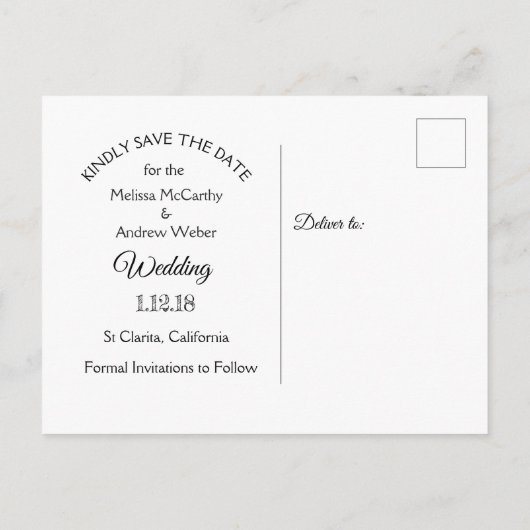 マンダラをテーマにした結婚式のSave the Date 案内ポストカード (裏面)