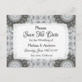 マンダラをテーマにした結婚式のSave the Date 案内ポストカード (正面)