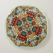 マンダラアディンクラフロアクロピロークッション – Ltグリーン