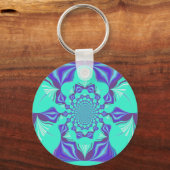 マンダラアートと万華鏡のように千変万化するパターンの融合! キーホルダー (正面)