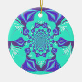 マンダラアートと万華鏡のように千変万化するパターンの融合! セラミックオーナメント (正面)