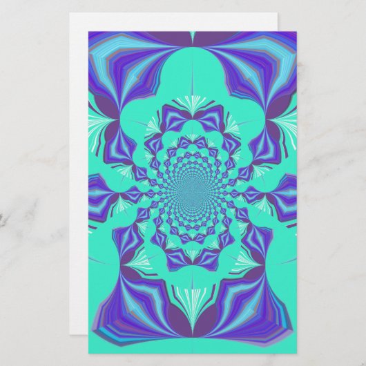 マンダラアートと万華鏡のように千変万化するパターンの融合！ 便箋 (正面/裏面)