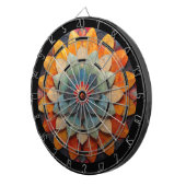マンダラアートテクスチャード花 ダーツボード (正面右)