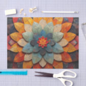 マンダラアートテクスチャード花 薄葉紙 (クラフト)