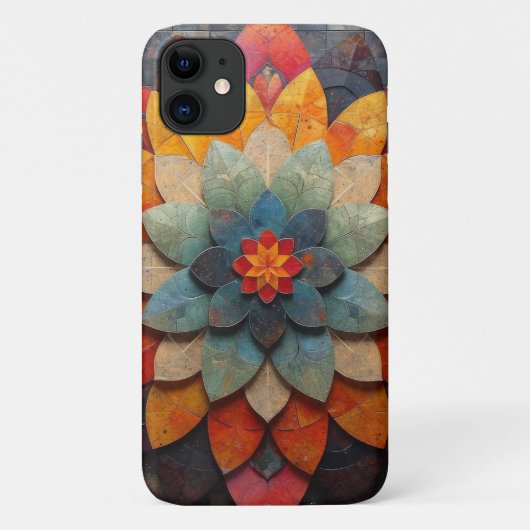 マンダラアートテクスチャード花 Case-Mate iPhoneケース (裏面)