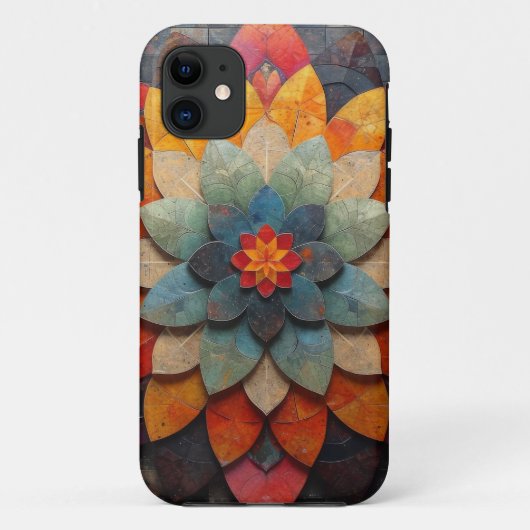マンダラアートテクスチャード花 Case-Mate iPhoneケース (裏面)