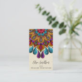マンダラアートヨガ霊気癒し瞑想カラフル 名刺 (スタンド正面)