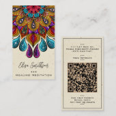 マンダラアートヨガ霊気癒し瞑想カラフル 名刺 (正面/裏面)