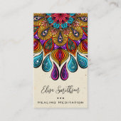 マンダラアートヨガ霊気癒し瞑想カラフル 名刺 (正面)