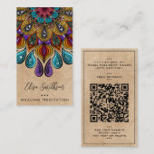 マンダラアートヨガ霊気癒し瞑想カラフル 名刺 (正面/裏面)