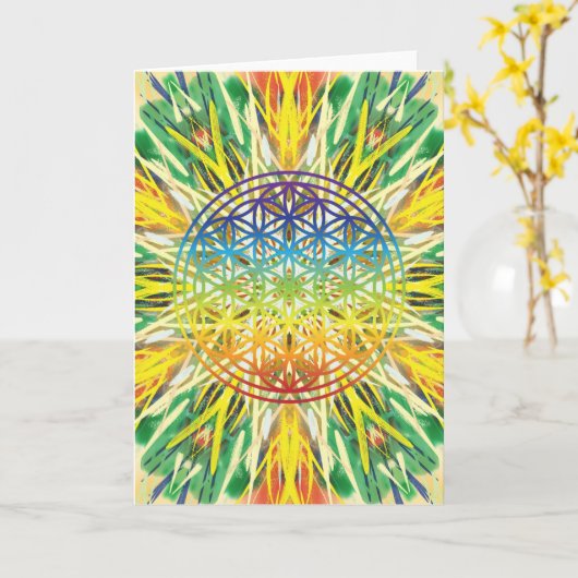 マンダラアート1 カード (黄色い花)