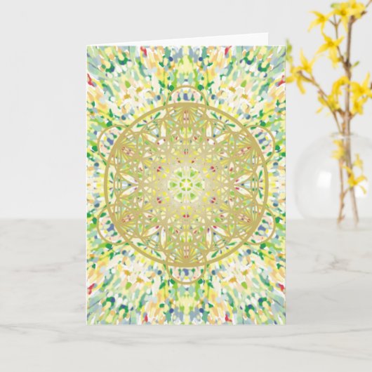 マンダラアート2 カード (黄色い花)