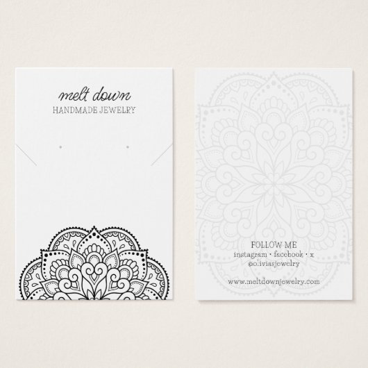 マンダライヤリングネックレスジュエリーディスプレイカード (正面&裏面)